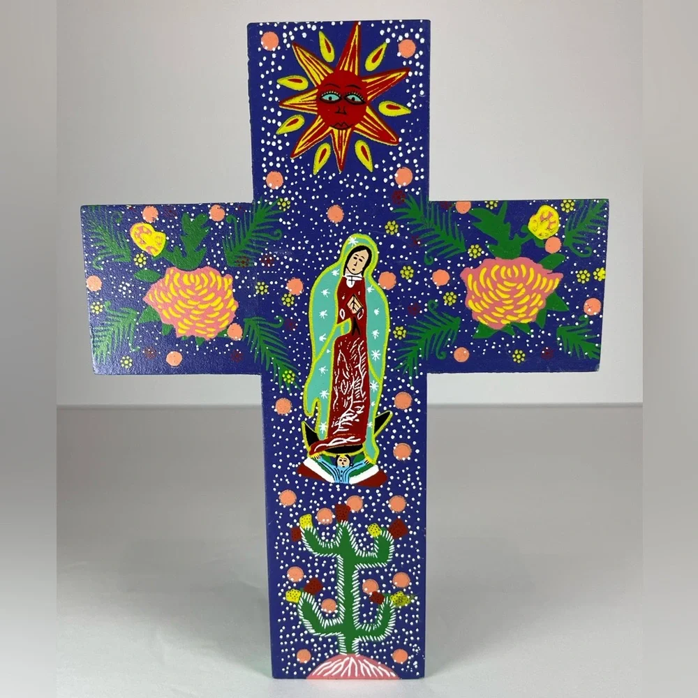 Our Lady of Guadalupe colorful wall cross - Picture 1 of 9